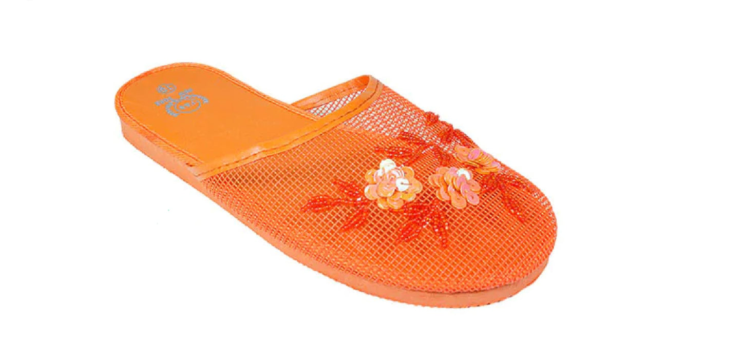 Women's Mesh Slippers With Sequin