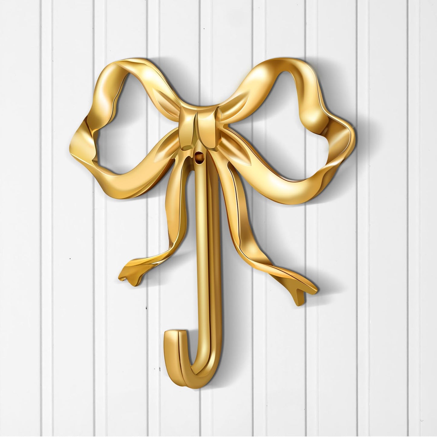 Gold Bow Knot Hooks Brass Bow Wall Door Hanger Towel