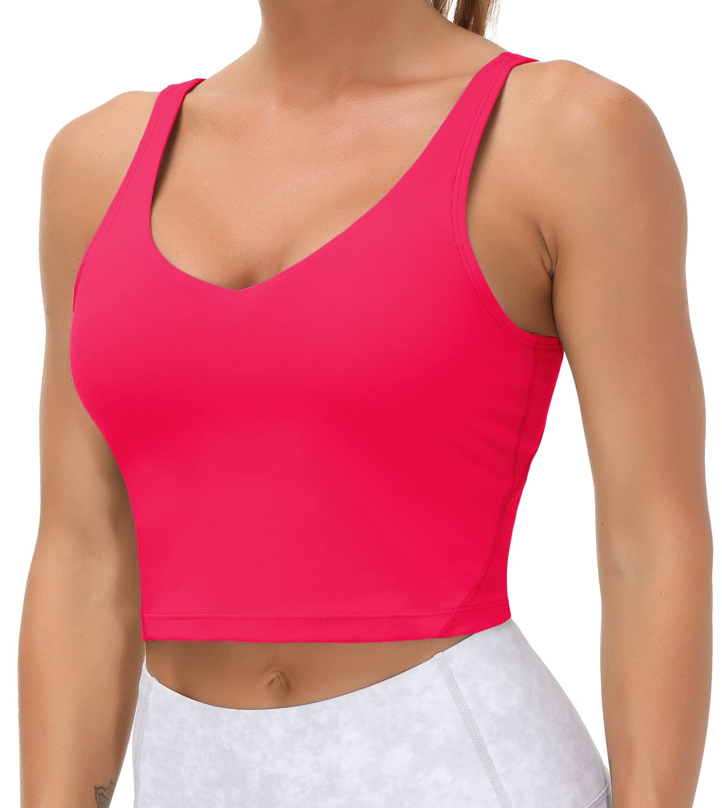 THE GYM PEOPLE Womens' Sports Bra Longline Wirefree Padded with Medium Support