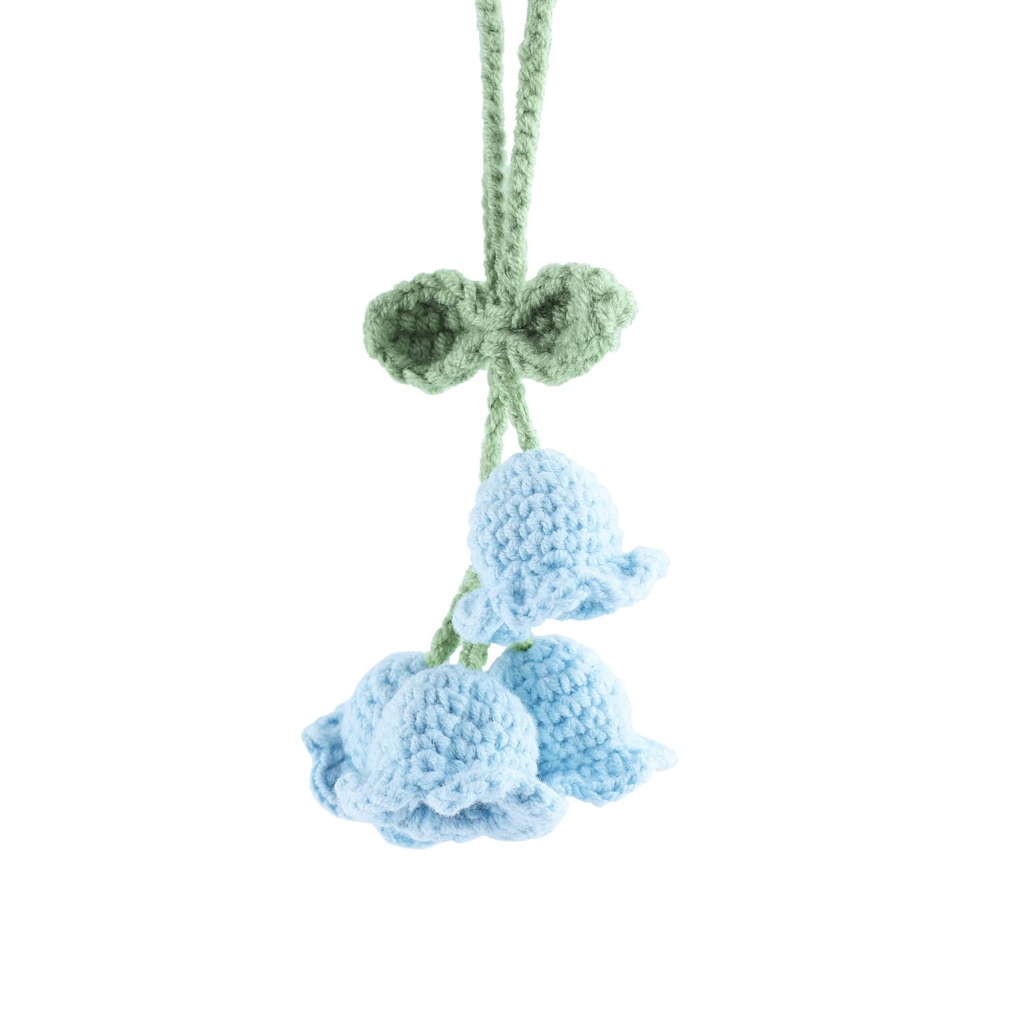 Mirror Hanging Car Accessories Cute Little Lily of The Valley, Hand Knitted Crochet Flower Decor for Mirror