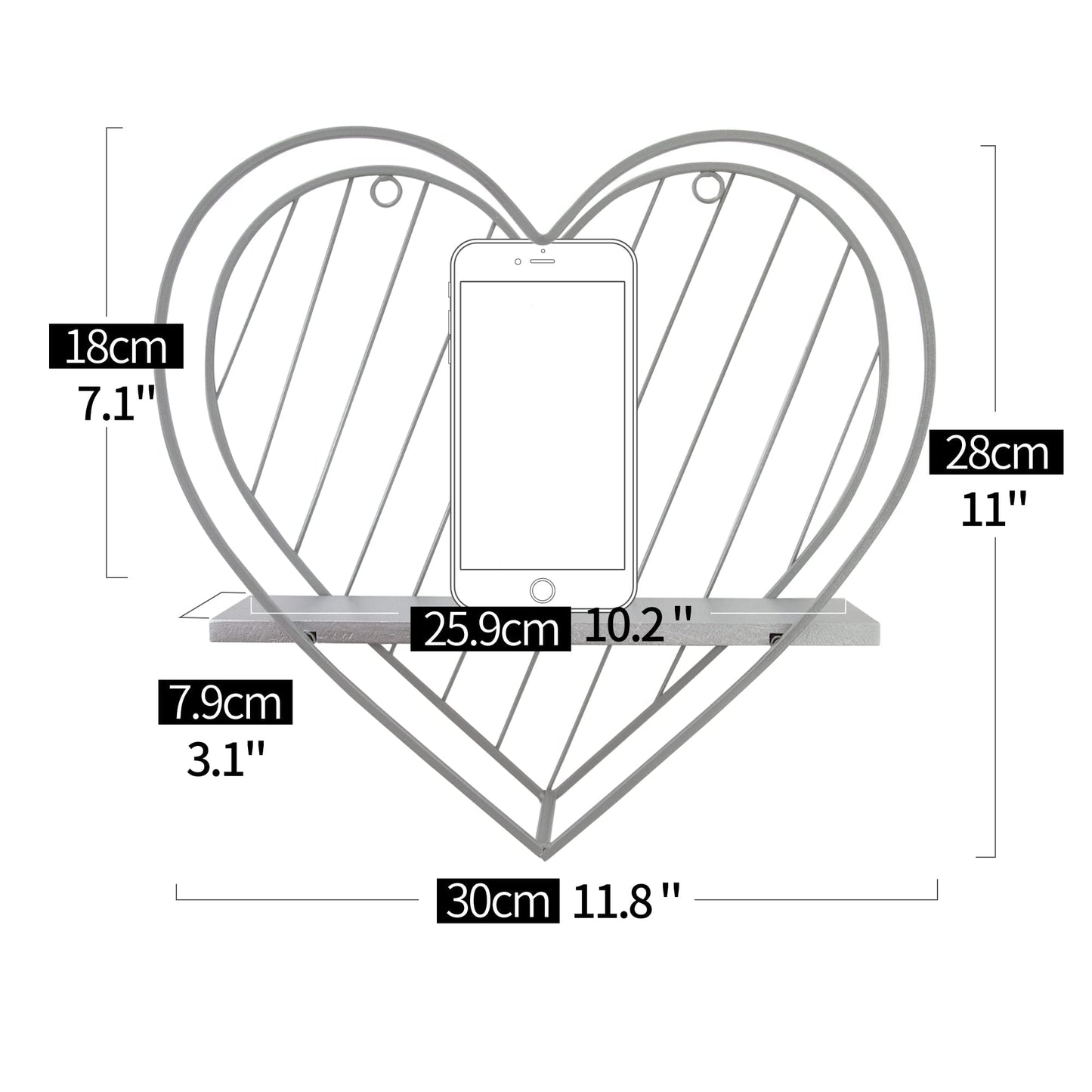 Heart-Shaped Floating Shelf – Funky Wall Organizer for Trinkets, Aesthetic Room Decor