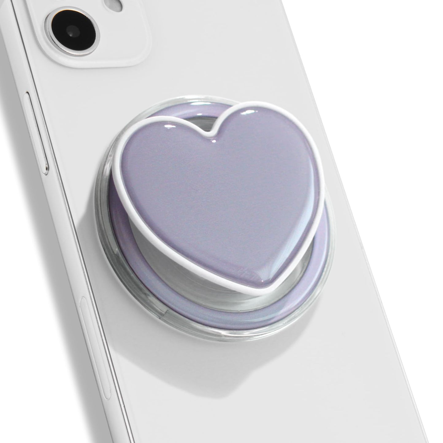 Cute Solid Color Heart Shape Collapsible Mobile Phone Grip Stand Holder for Smartphone Tablet Cell Phone Accessory