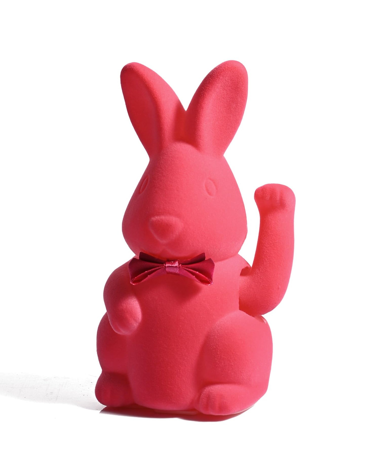 Vibrant Flocked Bunny Figurine, Cute Easter Rabbit Statue