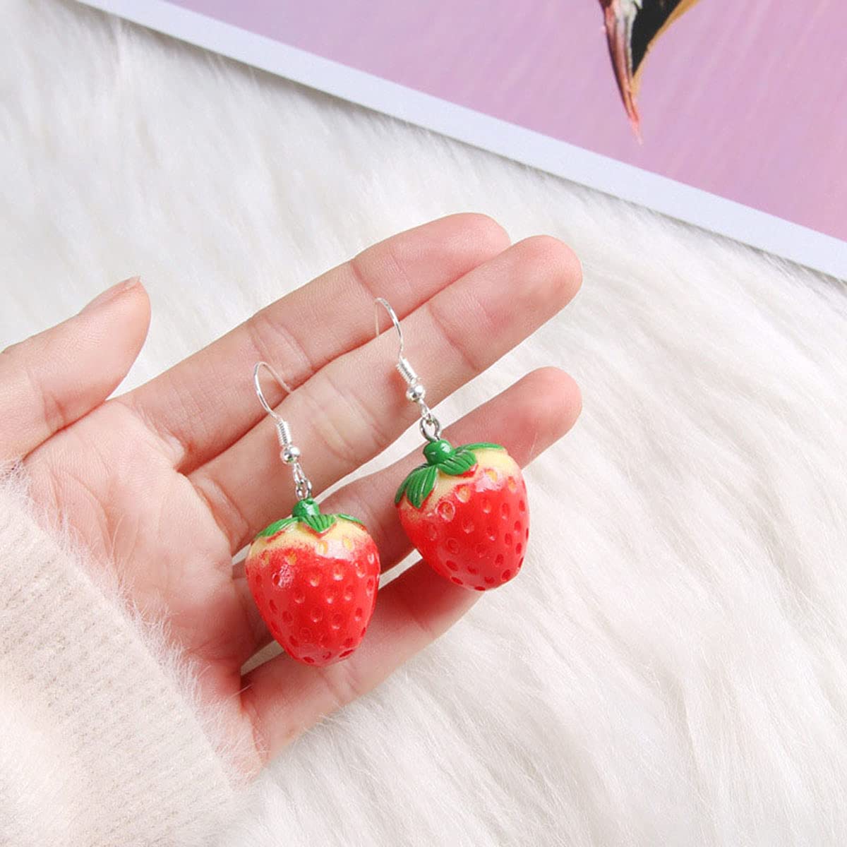 Fruit Jewelry Set - Necklace, Earrings, Ring, Bracelet; Cute Food Fruit Charm Jewelry for Woman