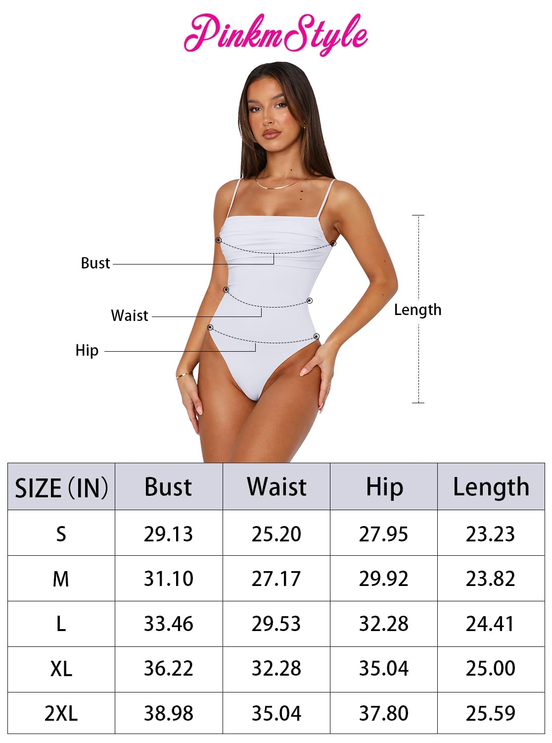 Womens Sexy Spaghetti Ruched Double Lined Square Neck Bodysuit