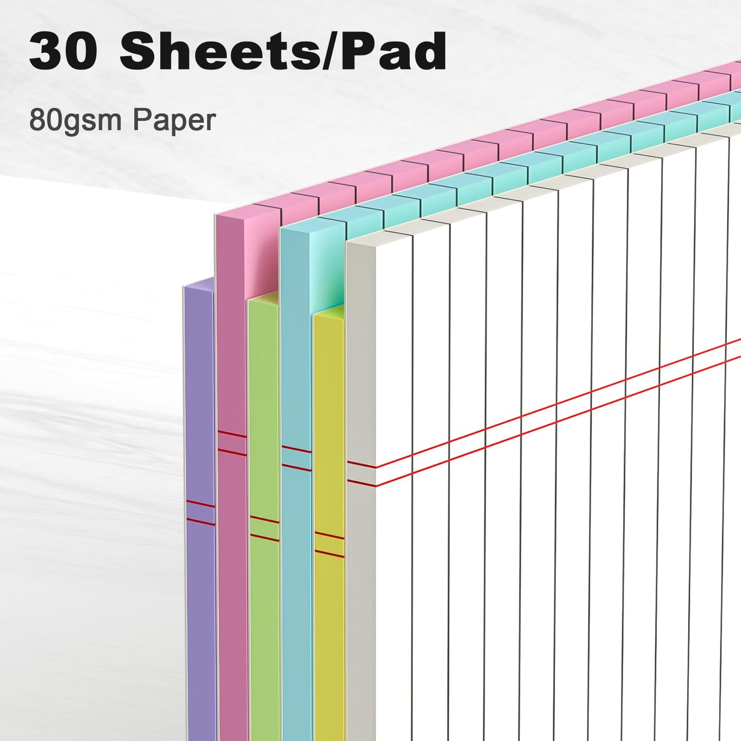 Note Pads 8.5x11 inch, Wide Ruled Clear Print Writing Pads