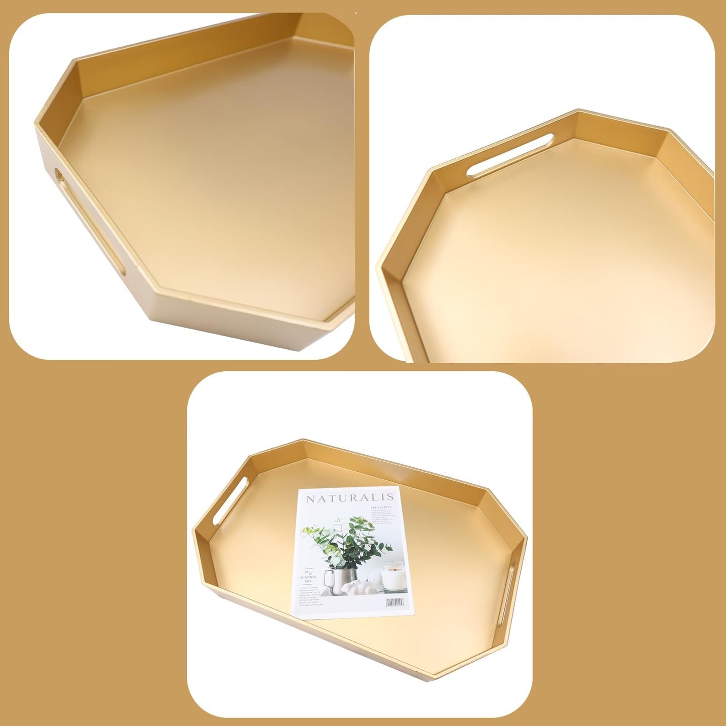 Versatile Decorative Tray with Handles