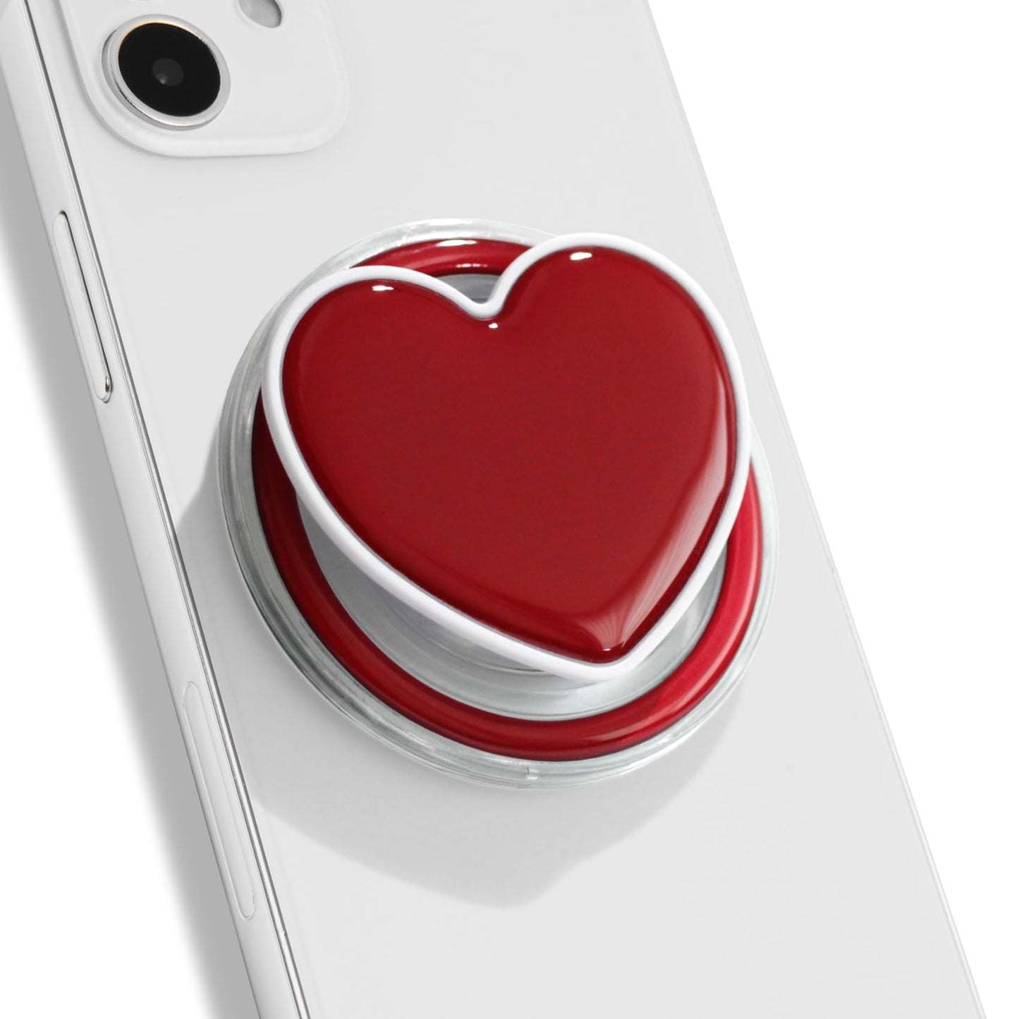 Cute Solid Color Heart Shape Collapsible Mobile Phone Grip Stand Holder for Smartphone Tablet Cell Phone Accessory