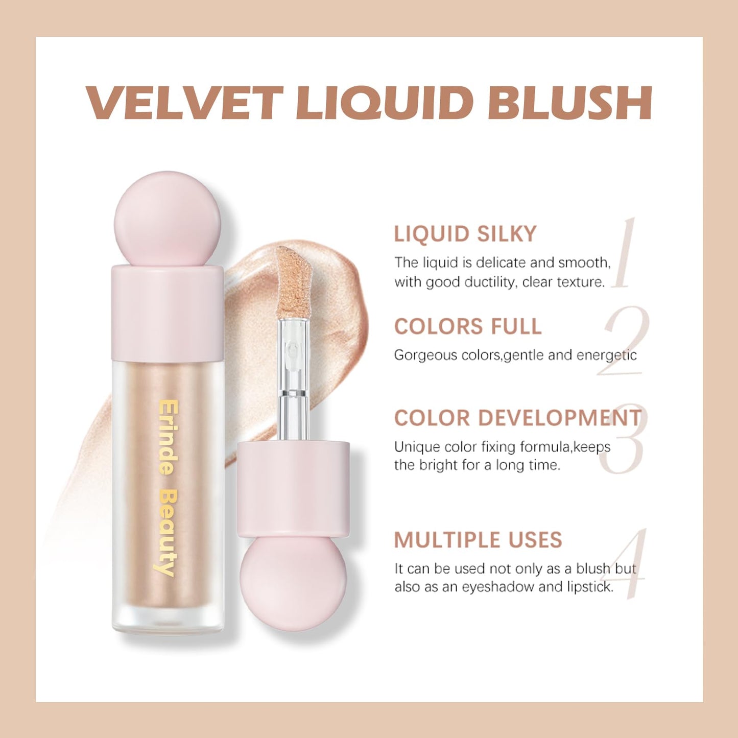 Liquid Highlighter Makeup - Lightweight Blendable Cream Face Body Liquid Illuminator Bronzer