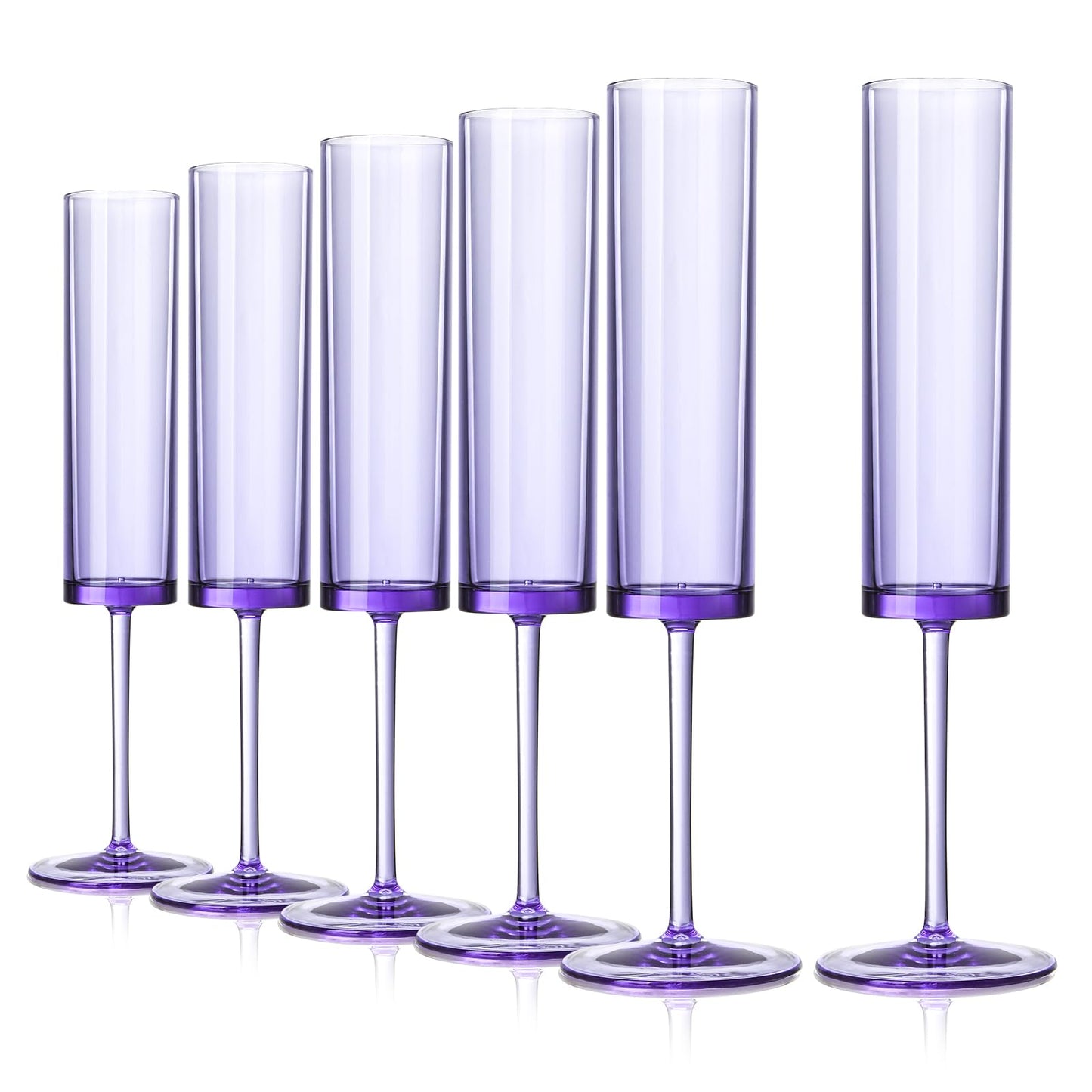 Reusable Acrylic Toasting Glasses - Stemmed Coupes Square