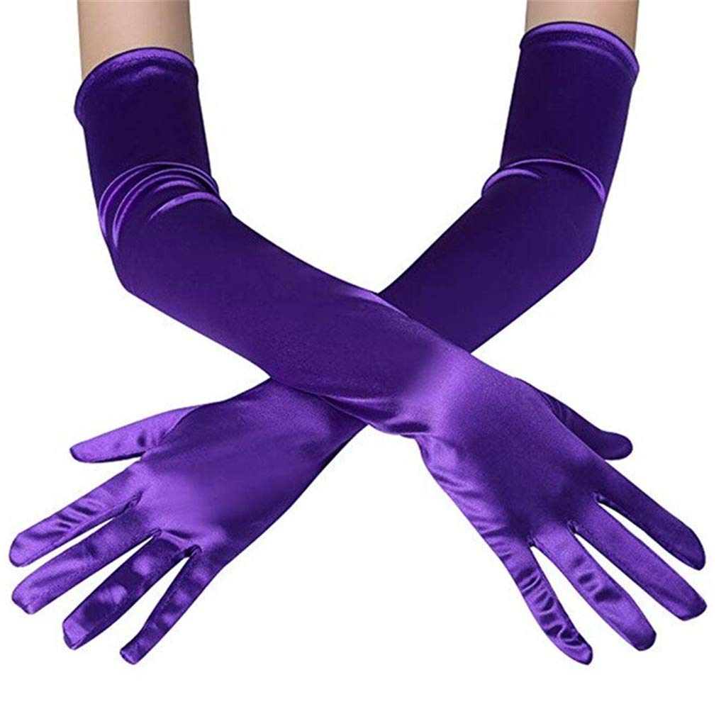 Women's Party Mittens - 21" Satin Finger Gloves