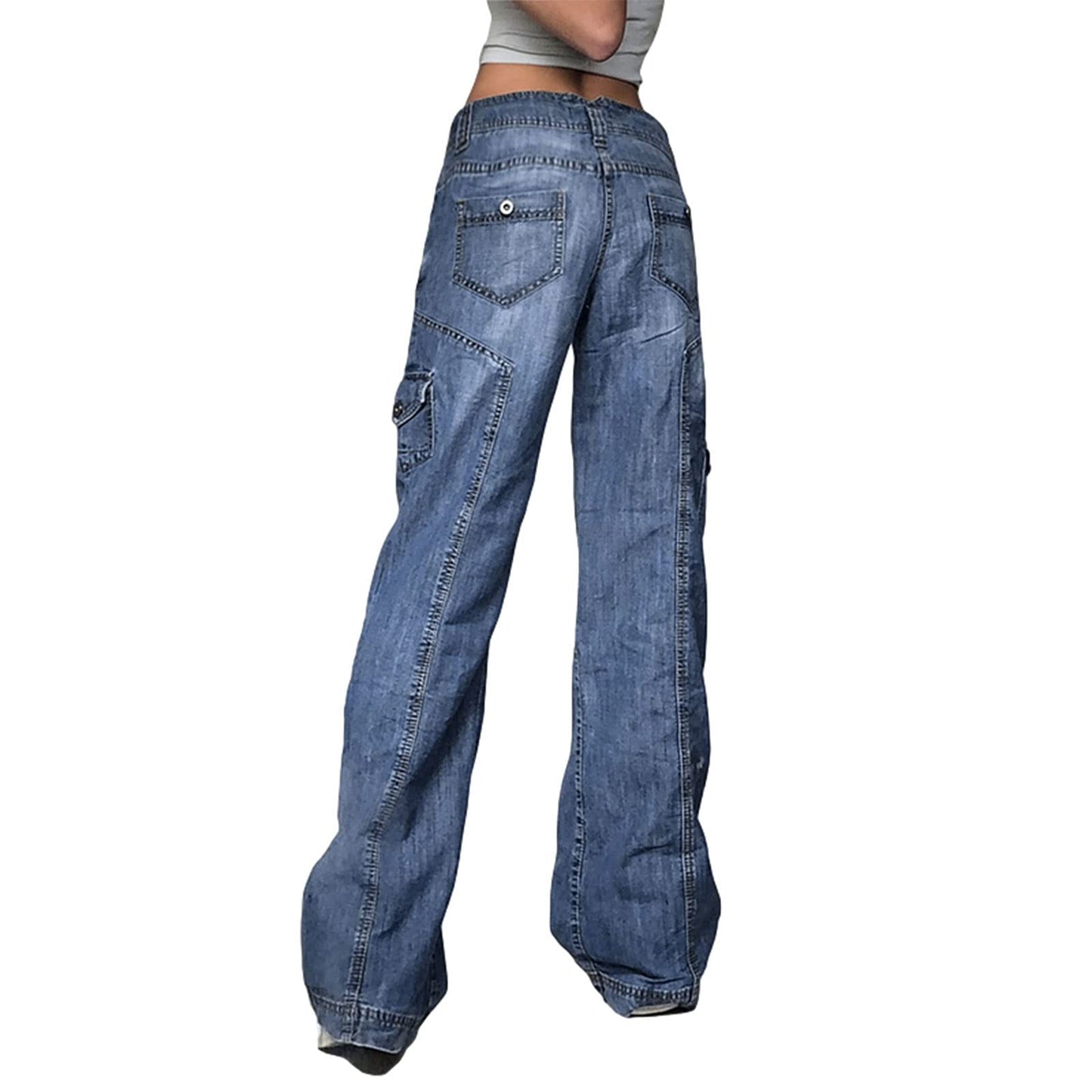 Women's Y2K High-Waisted Boyfriend Jeans – Streetwear Denim Pants