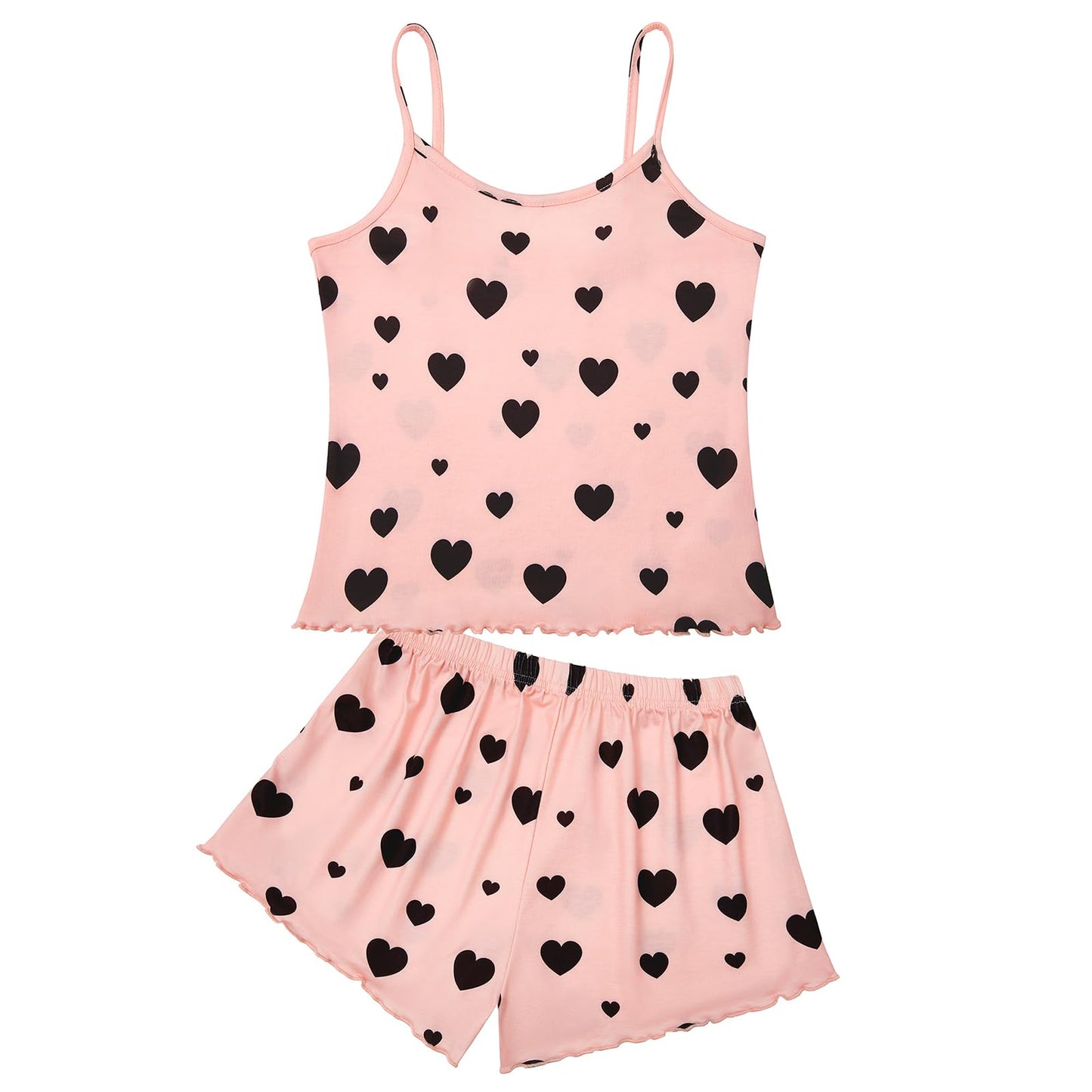 Cute Pajamas for Women - Print Cami Top and Shorts Pj Set Two Piece Pajama Set Sleepwear Sleep Set