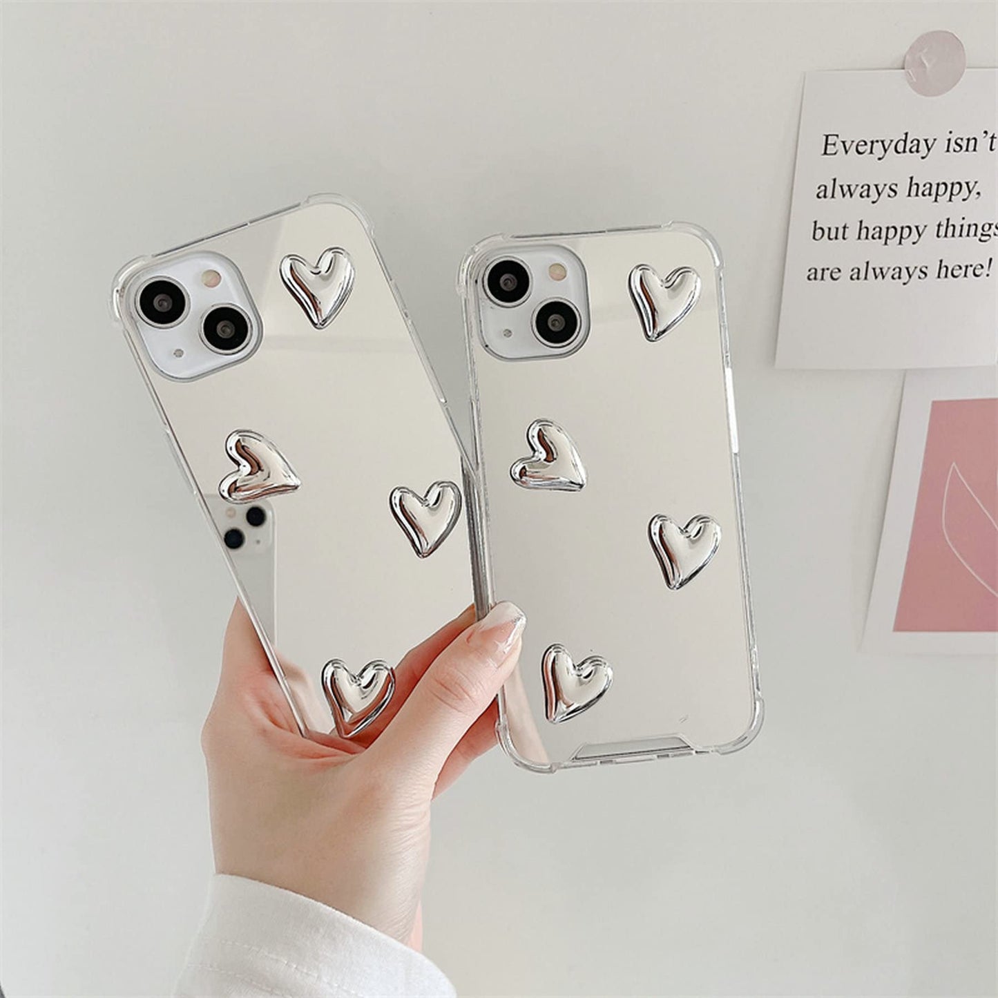 Flexible 3D Heart Soft Silicone 
Mirror Case