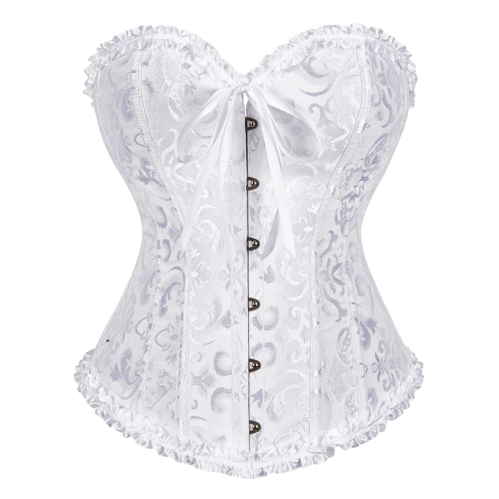 Corset Tops for Women, Bustier Shapewear Lingerie, Lace Waist Push Up Bodysuit