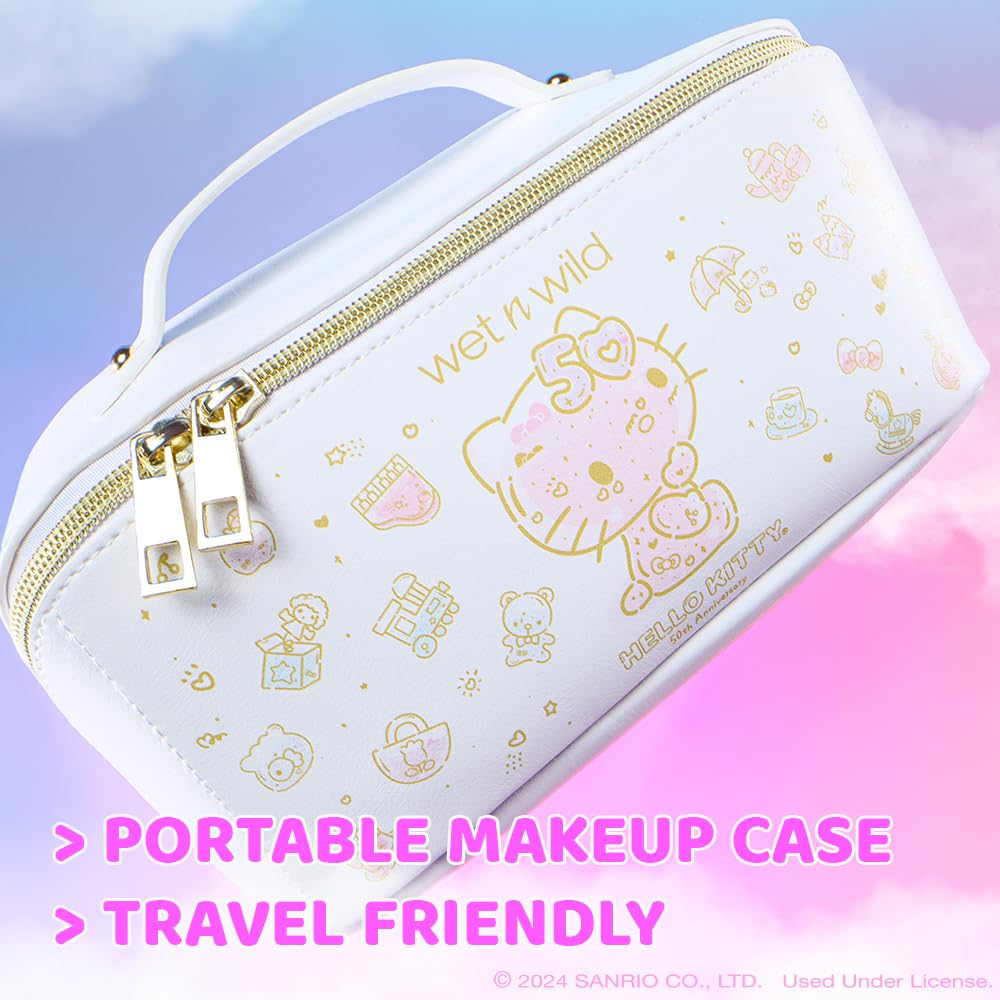 Unique wet n wild Hello Kitty Makeup Bag, Soft Pink Print, Cruelty-Free & Vegan