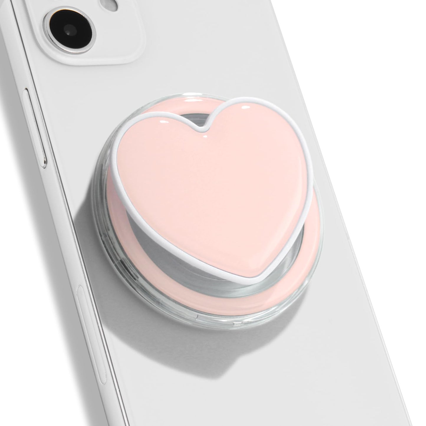 Cute Solid Color Heart Shape Collapsible Mobile Phone Grip Stand Holder for Smartphone Tablet Cell Phone Accessory