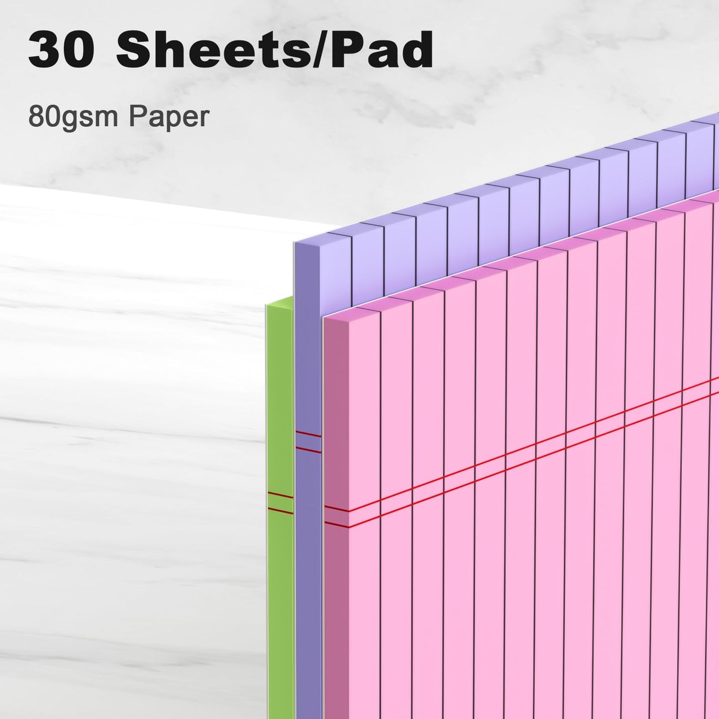 Note Pads 8.5x11 inch, Wide Ruled Clear Print Writing Pads