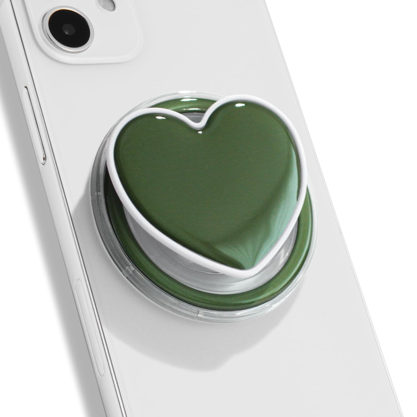 Cute Solid Color Heart Shape Collapsible Mobile Phone Grip Stand Holder for Smartphone Tablet Cell Phone Accessory