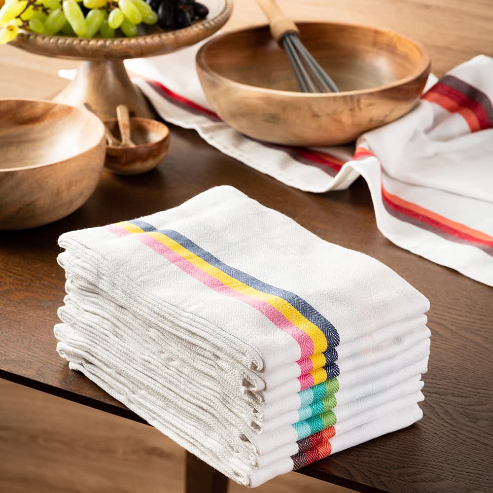 Classic Dish Towels Dishcloths Set Kitchen Rags| Drying Hand Towels Reusable Cotton 18x28 Inch Towel Spring Decorative Set of 6