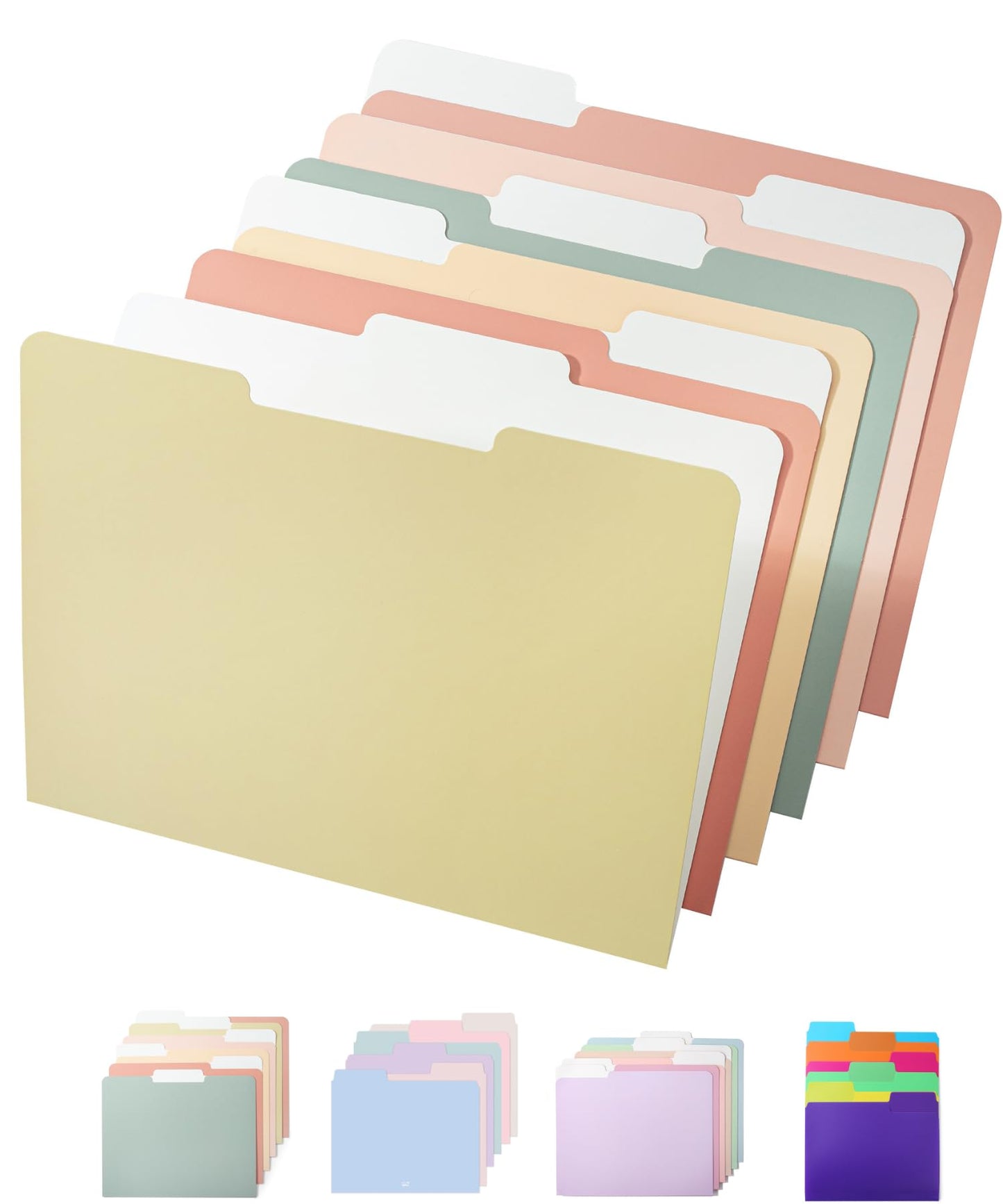 Pastel Colored Poly File Folders, 1/3 Cut Tab, 6 Pack, Letter Size, File Folders