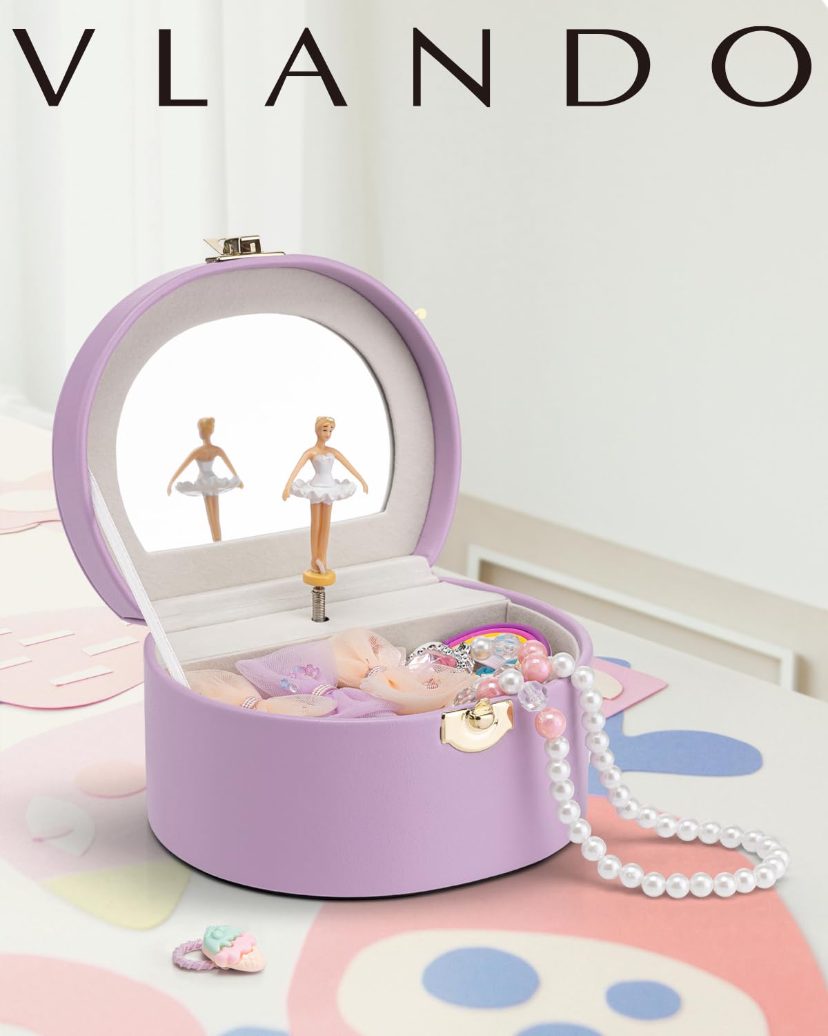 Small Musical Jewelry Box for Girls with Ballerina