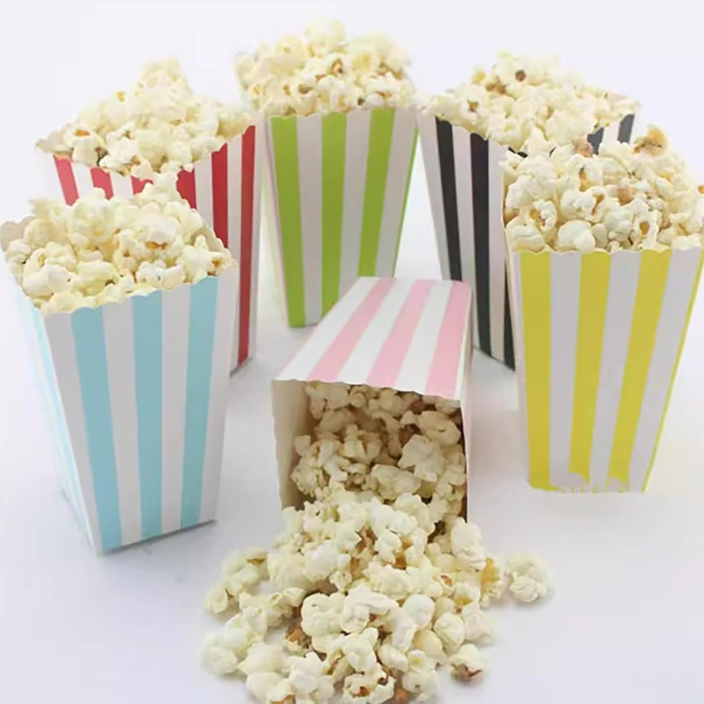 Striped Paper Popcorn Boxes for Party