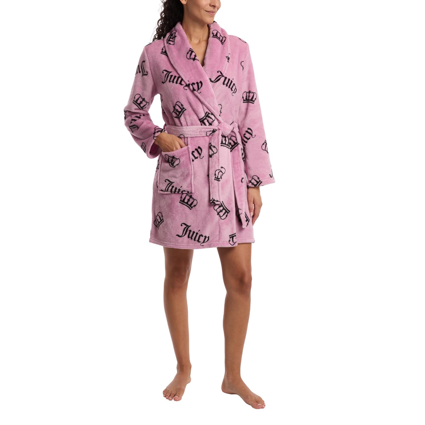 Juicy Couture Women's Super Soft Luxe Plush Shawl Collar Robe