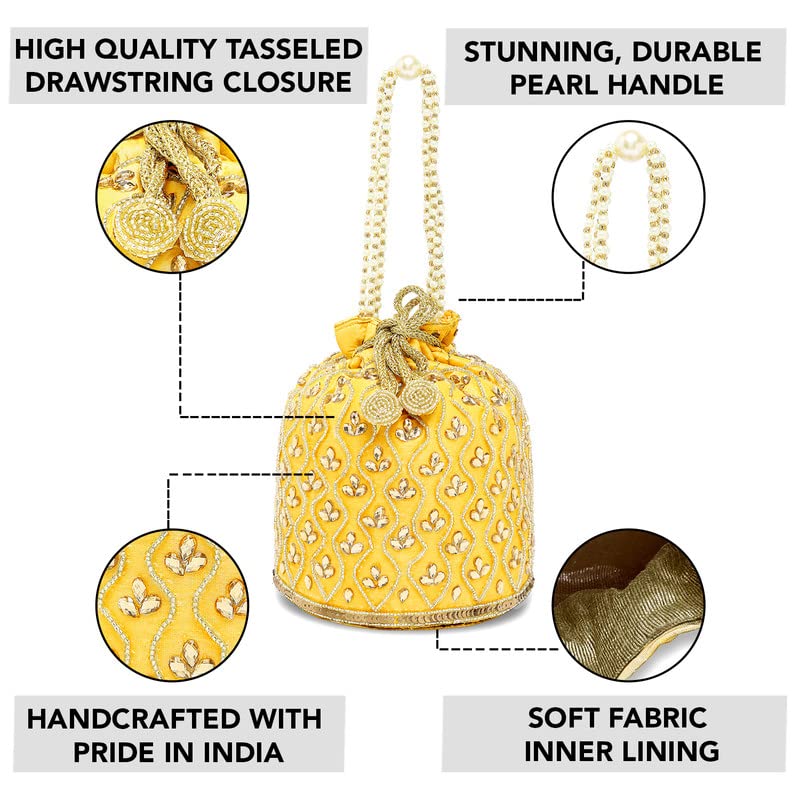 Handmade Aheli Potli Bag – Elegant Evening Wristlet & Bridal Handbag