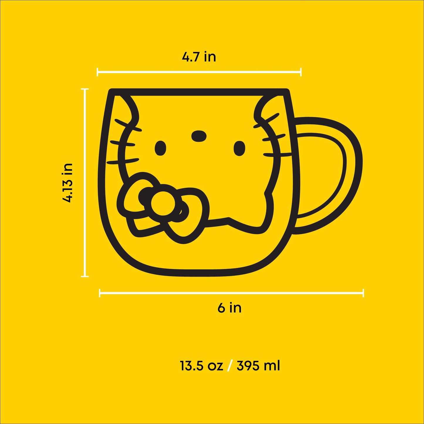 Hello Kitty 3D Espresso Cup, 5.5 oz Double Wall Glass Cup with 3D Design