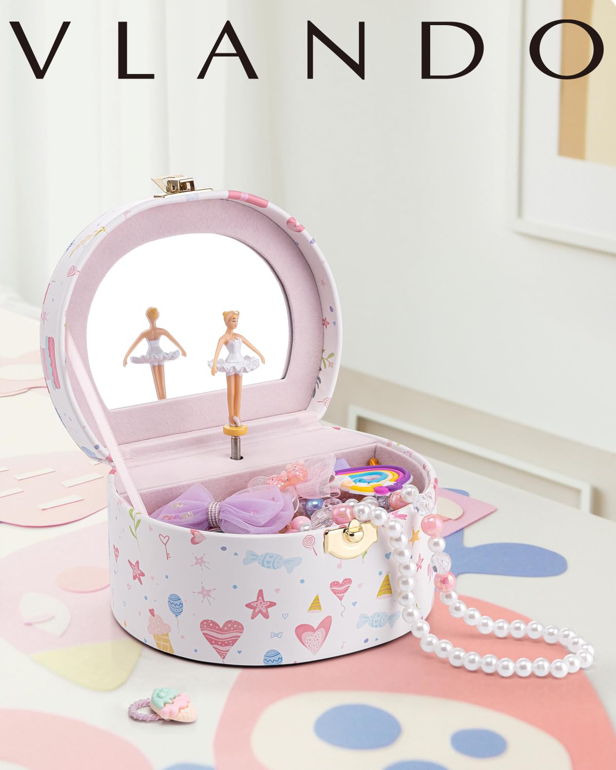 Small Musical Jewelry Box for Girls with Ballerina