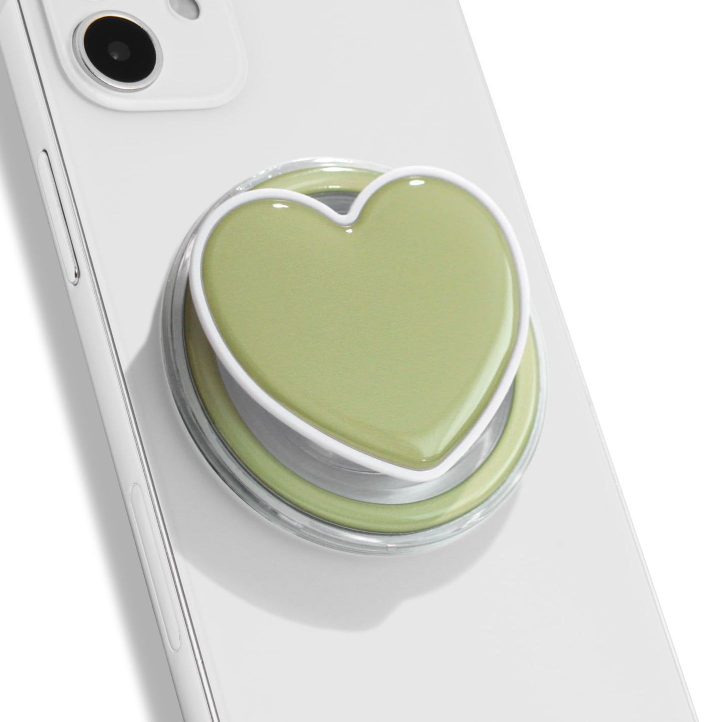 Cute Solid Color Heart Shape Collapsible Mobile Phone Grip Stand Holder for Smartphone Tablet Cell Phone Accessory