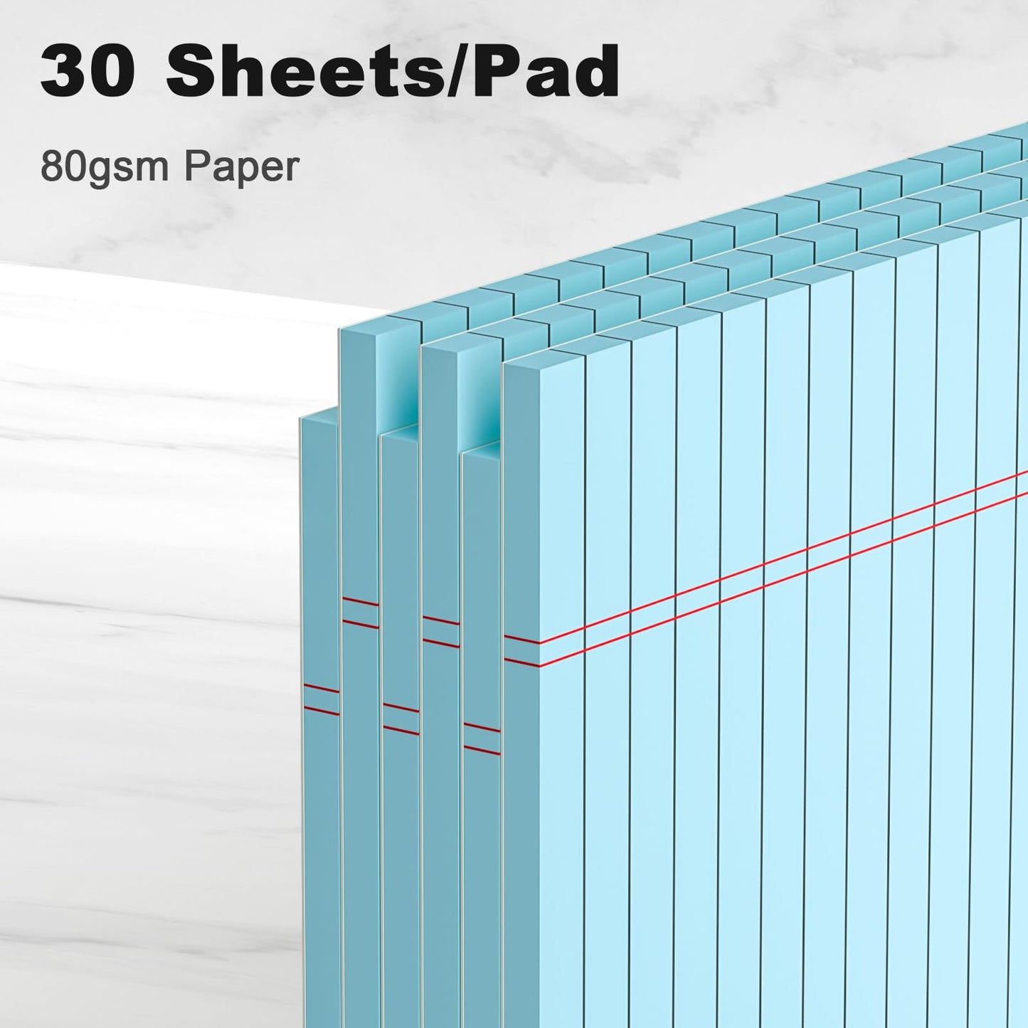 Note Pads 8.5x11 inch, Wide Ruled Clear Print Writing Pads