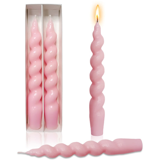 Spiral Taper Candles – Handmade & Unscented (Set of 2) 7.5"