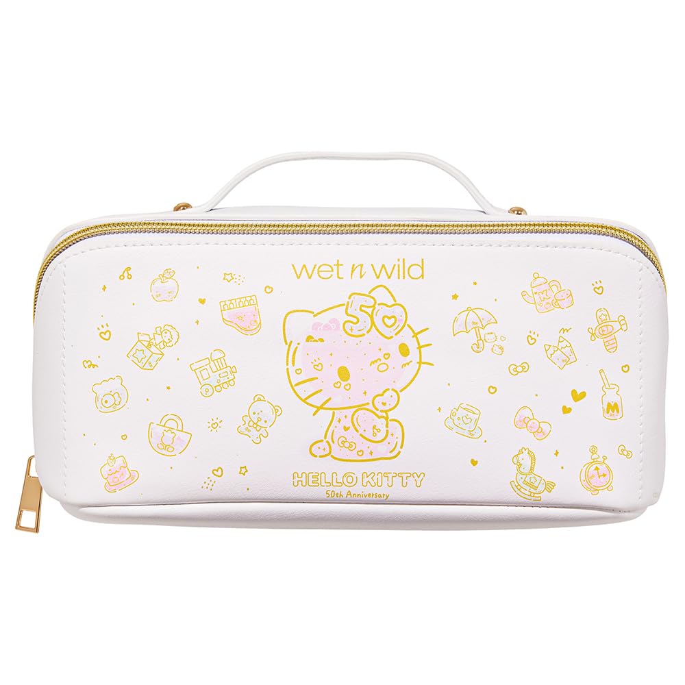 Unique wet n wild Hello Kitty Makeup Bag, Soft Pink Print, Cruelty-Free & Vegan