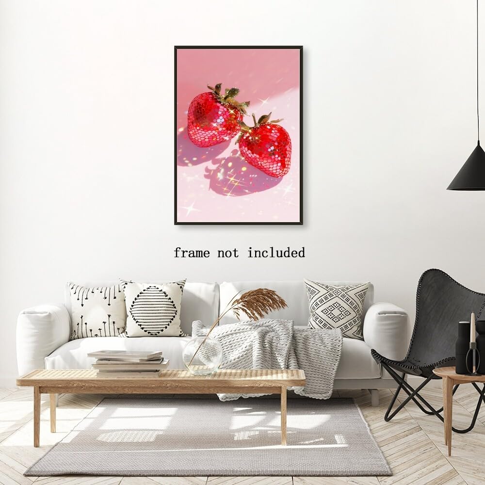 Disco Ball Fruits Canvas Print – Trendy Glam Wall Art