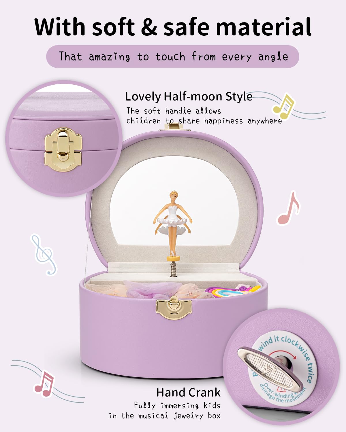 Small Musical Jewelry Box for Girls with Ballerina