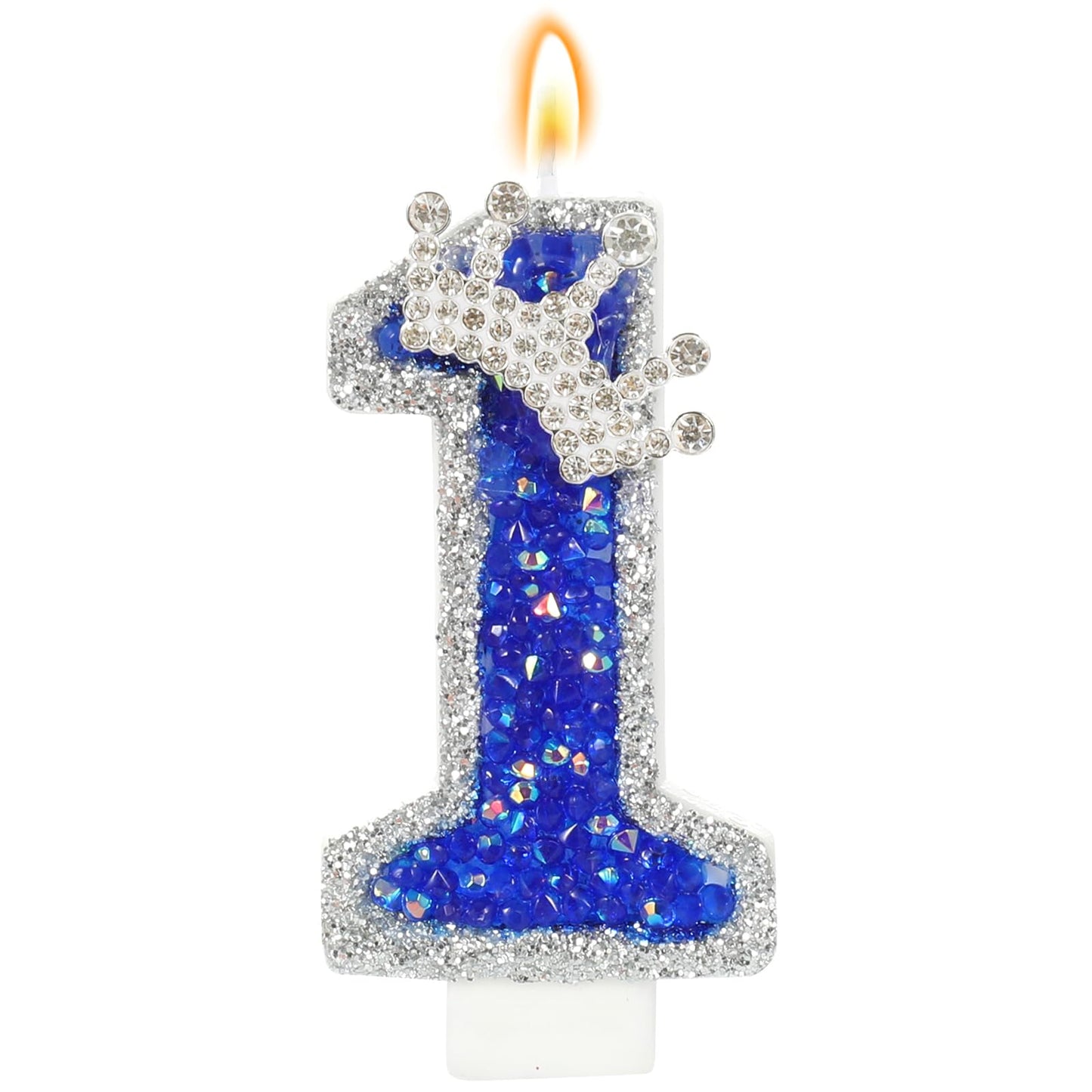 Glitter Birthday Number Candles, Crown Birthday Candles for Cake