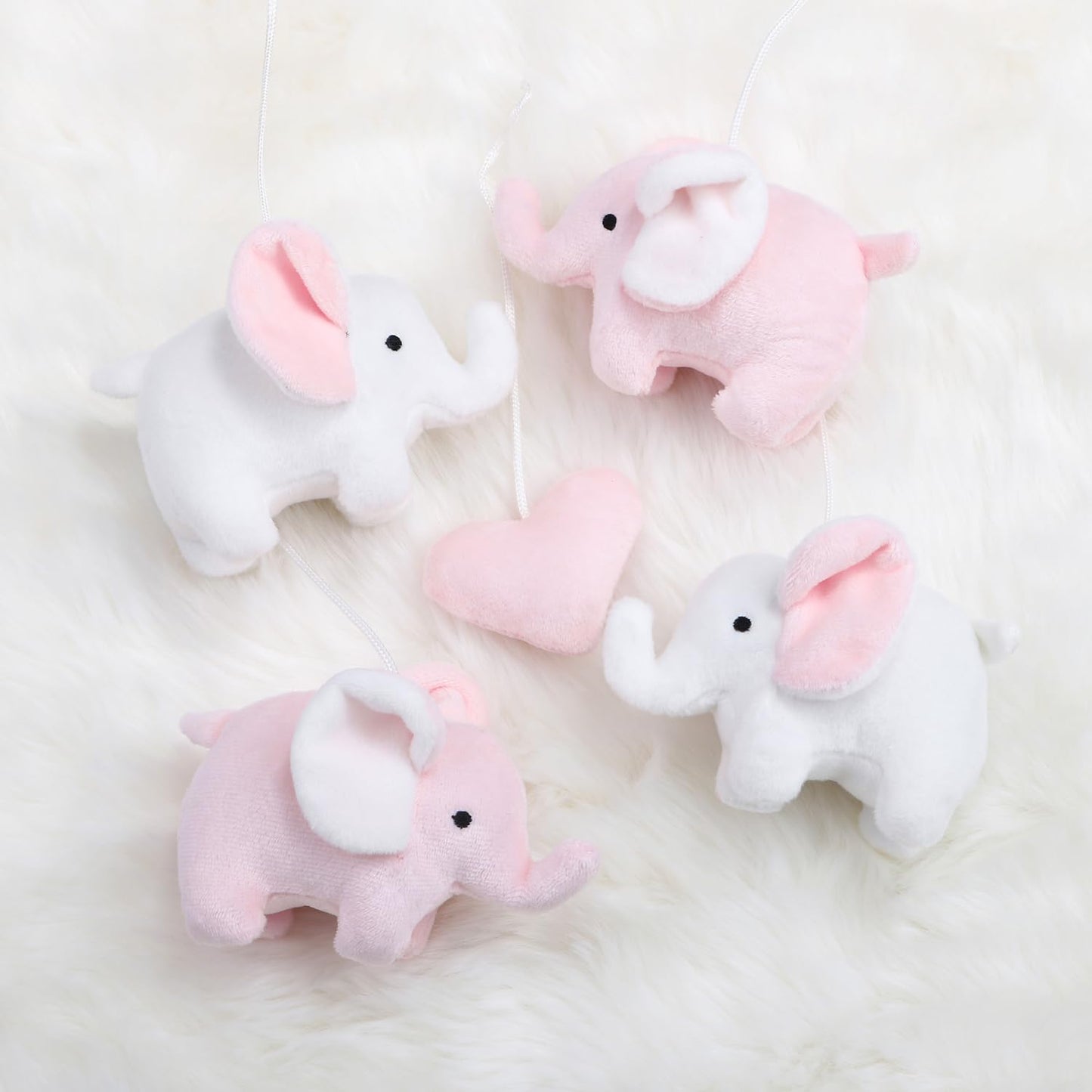 Soft Pink Musical Baby Crib Mobile - 12 Lullabies Cute Elephant Baby Pink Elephant Nursery Decor