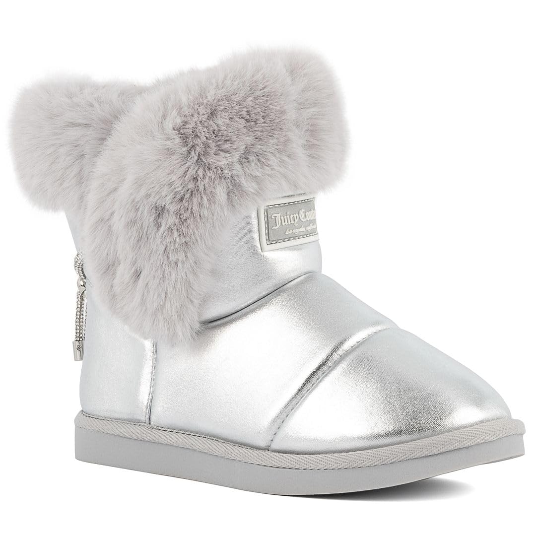 Juicy Couture Women's Slip-On Winter Snow Boots – Warm, Insulated Fashion Booties with Faux Fur Lining