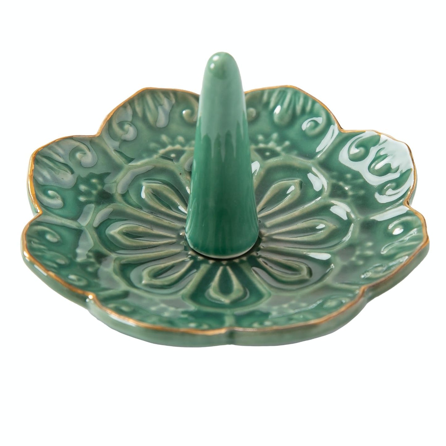 Ceramic Jewelry Dish – Mandala Ring Holder & Trinket Tray for Accessories & Gifts