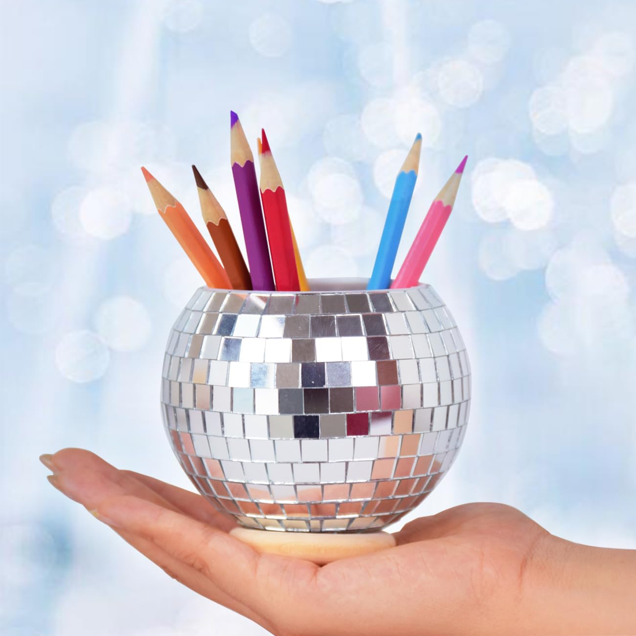 Disco Pen Holder - Sequin Pen Holder for Desk Desk Accessories Multifunctional Pencil Cup