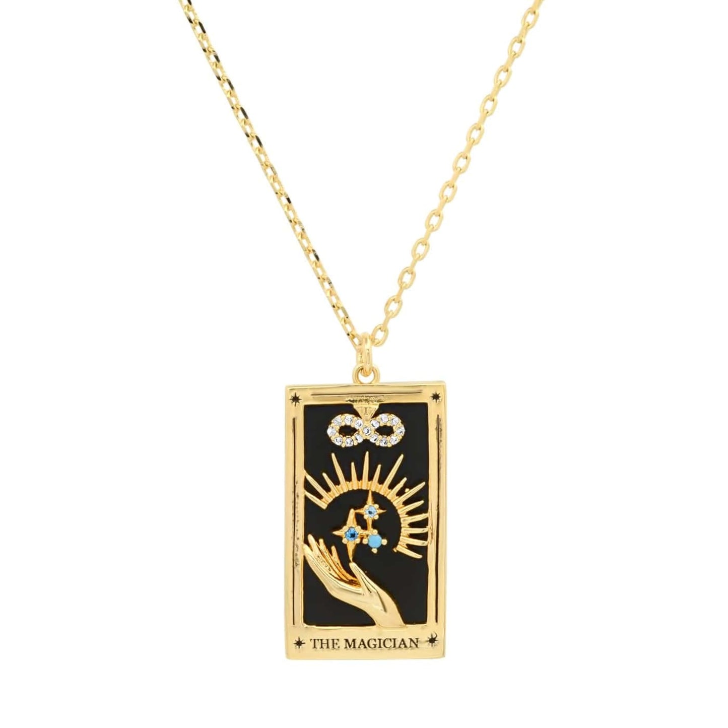 Tarot Card Pendant Necklace - Gold Chain Necklace for Women - 14k Gold Plating