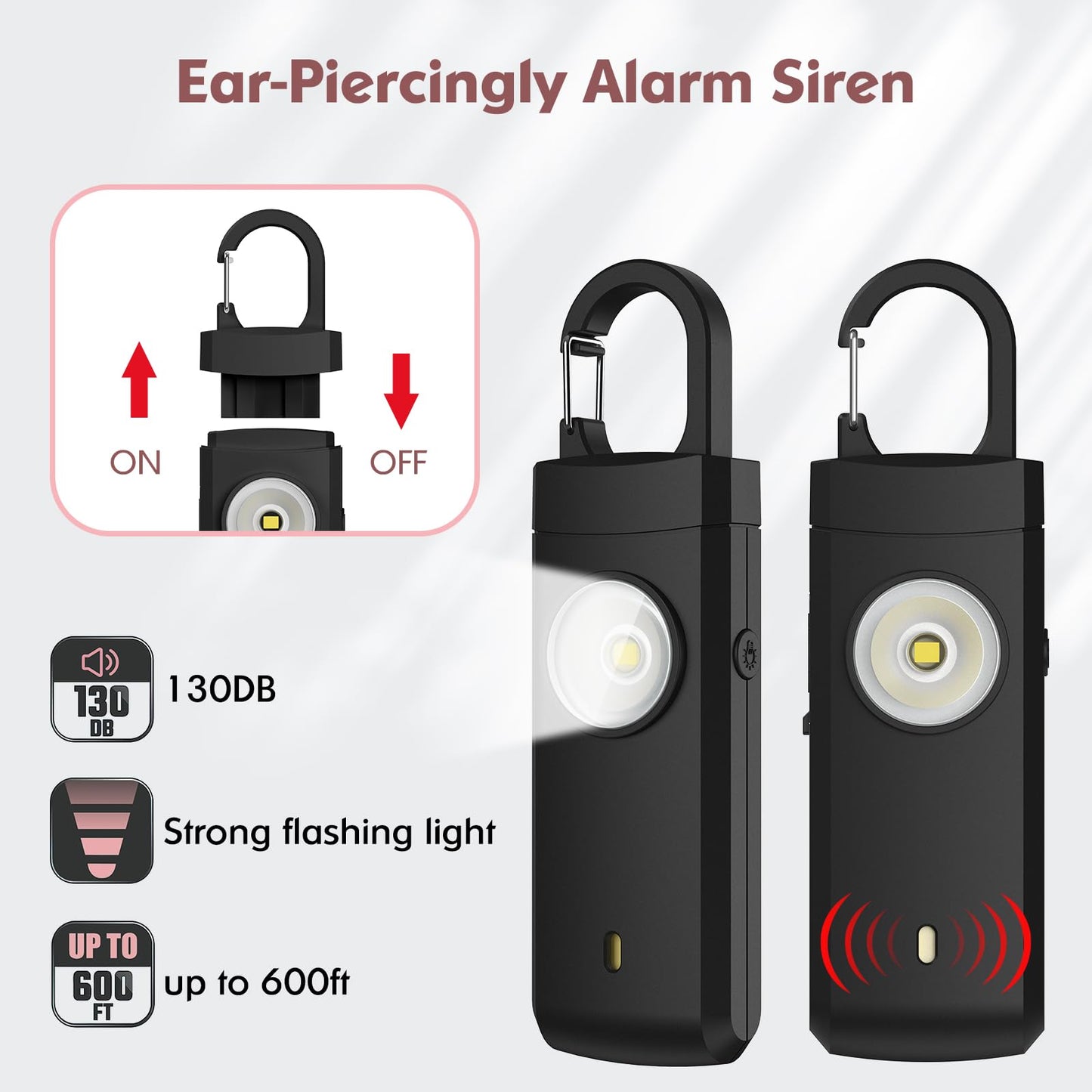 Rechargeable Personal Alarm for Women, USB Charging