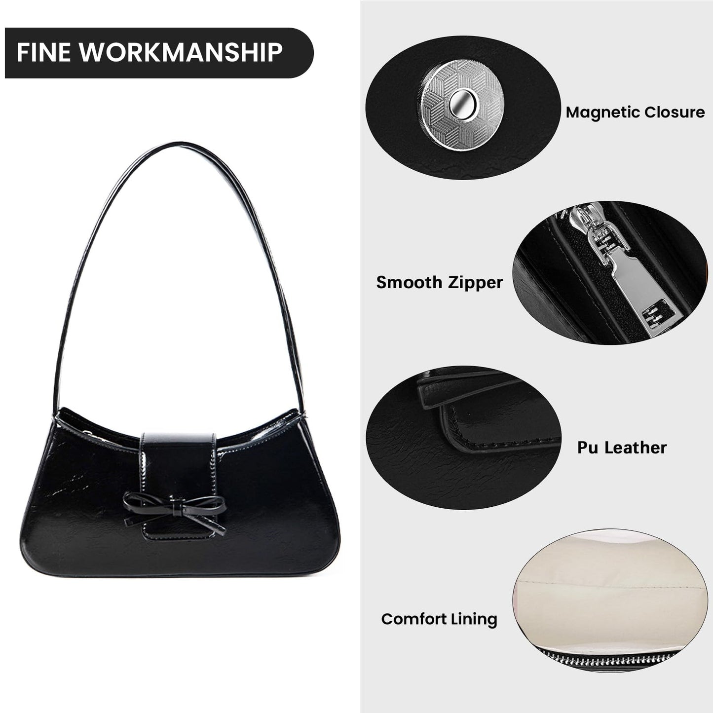 Trendy Coquette Leather Hobo Shoulder Bag for Women