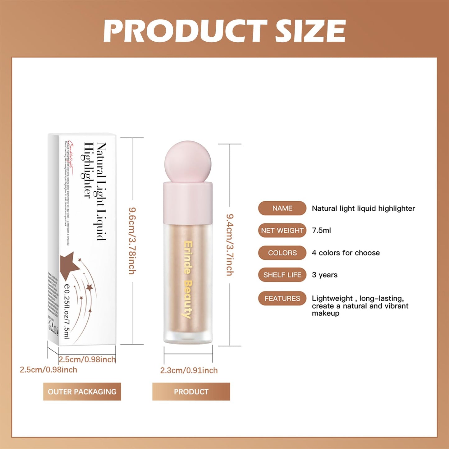 Liquid Highlighter Makeup - Lightweight Blendable Cream Face Body Liquid Illuminator Bronzer