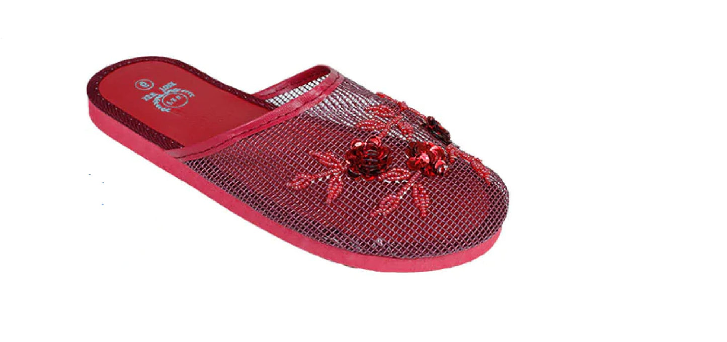 Women's Mesh Slippers With Sequin