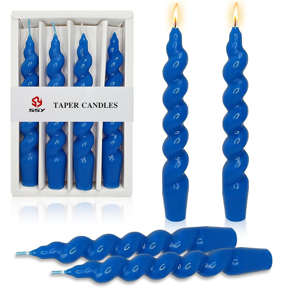 Spiral Taper Candles – Handmade & Unscented (Set of 2) 7.5"