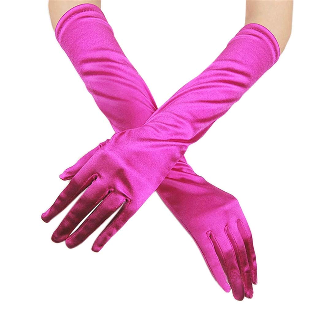 Women's Party Mittens - 21" Satin Finger Gloves