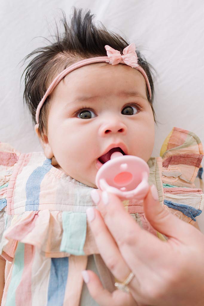 Silicone Pacifiers for Newborn - Sweetie Soother Pacifiers Feature Collapsible Handle & Two Air Holes for Added Safety